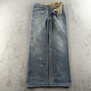 Boss Hugo Boss Jeans Mens 31 Blue Distressed Denim Straight Leg Hand Crafted1